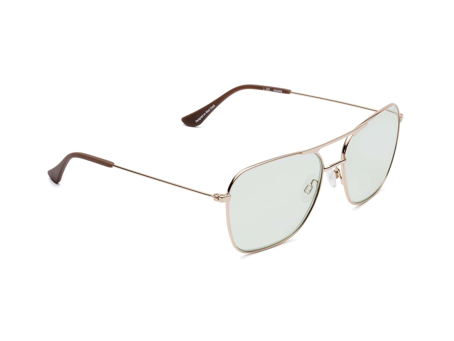 Hooper Polished Gold Light Green Lens 2.00