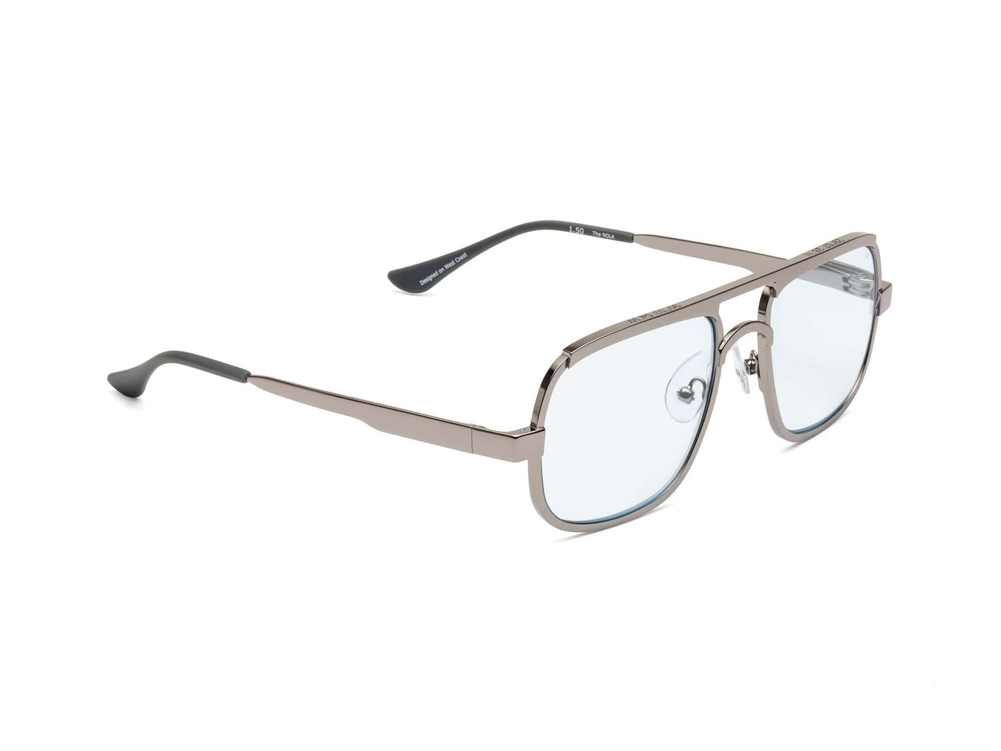 Nola Polished Gunmetal Blue Lens 1.50